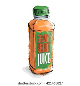 Hand draw Grapefruit juice