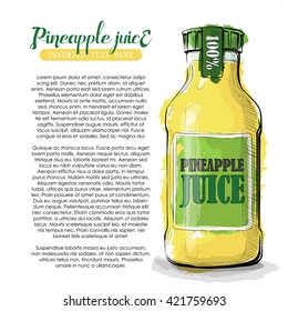 Hand draw of grapefruit juice. Vector illustration.