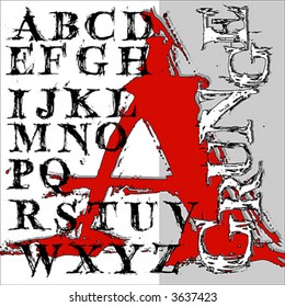 Hand draw grunge alphabet