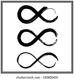 hand draw grunge symbol of infinity, vector illustration sign