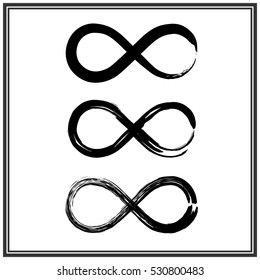 hand draw grunge symbol of infinity, vector illustration sign