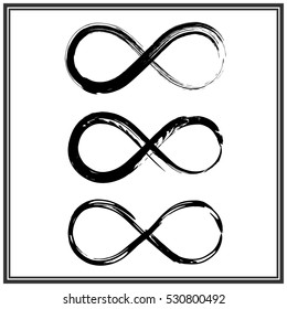 hand draw grunge symbol of infinity, vector illustration sign