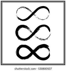 hand draw grunge symbol of infinity, vector illustration sign