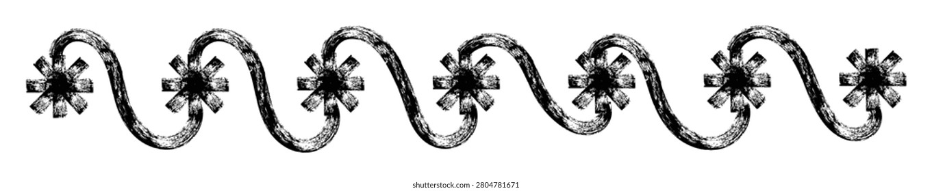 hand draw grunge wavy line