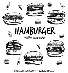 hand draw hamburgers 