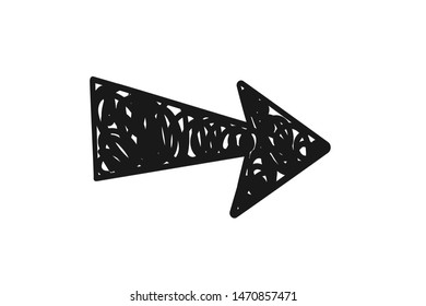 Hand draw or handmade arrow icon vector, Doodle Vector Arrow Set