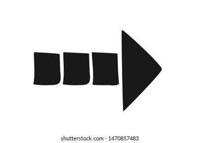 Hand draw or handmade arrow icon vector, Doodle Vector Arrow Set