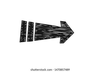 Hand draw or handmade arrow icon vector, Doodle Vector Arrow Set
