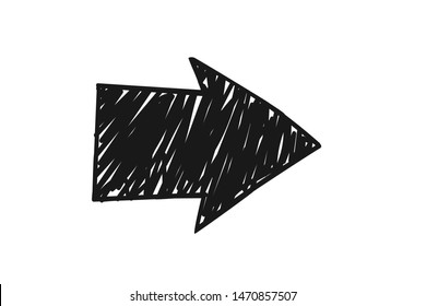 Hand draw or handmade arrow icon vector, Doodle Vector Arrow Set