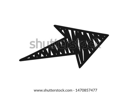 Hand draw or handmade arrow icon vector, Doodle Vector Arrow Set