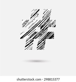 Hand draw hashtag symbol