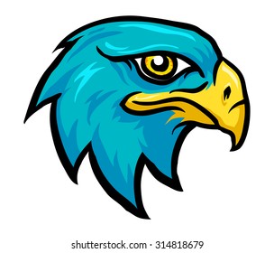 Hand draw hawk head. Color fill on separate layer.