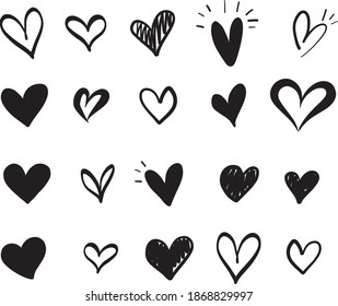 hand draw heart icon vector