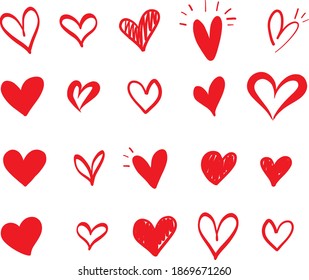 hand draw heart icon vector