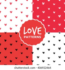 Hand draw heart pattern vector 