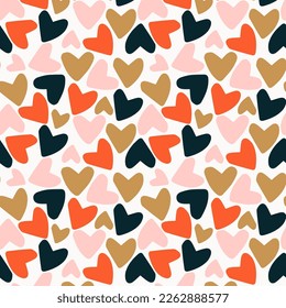 Hand draw Heart Pattern Village Ornament Valentines Day Love Children