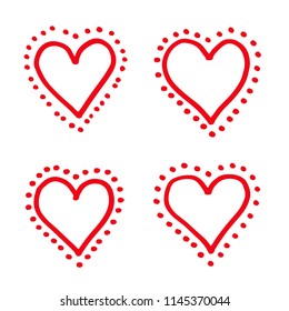 hand draw hearts icon design