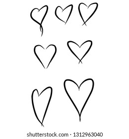 Hand draw hearts vector - illustration. Design element for valentines day, love and heart