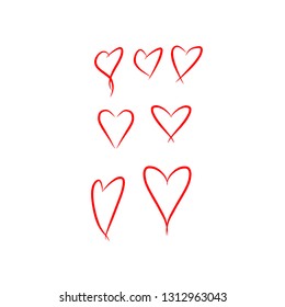 Hand draw hearts vector - illustration. Design element for valentines day, love and heart