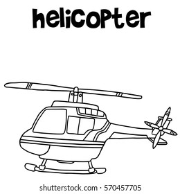 Hand draw of helicopter transport vector art