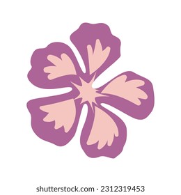 Hand draw  hollyhock plant flower vector illustration 