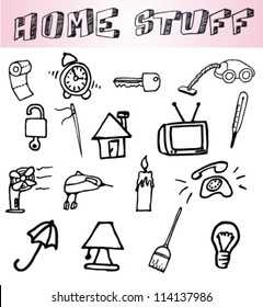 hand draw home stuff set