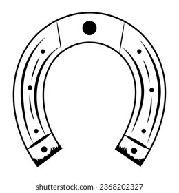 hand draw horseshoe vector isolated