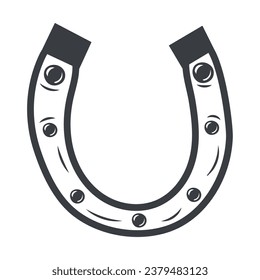 hand draw horseshoe vector isolated