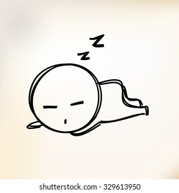 Hand draw human sleeping Isolated illustration