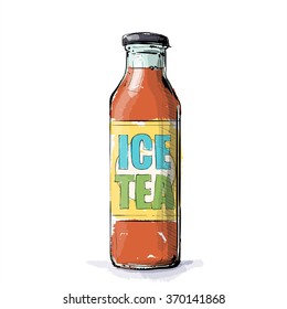 Hand draw of ice tea. Vector illustration.
