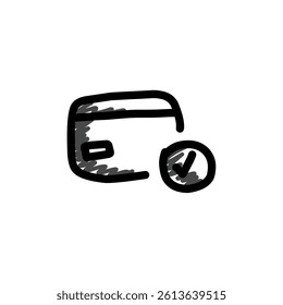 Hand draw icon design simple isolated on white background