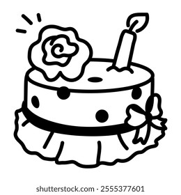 Hand draw icon of sweet cake 
