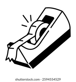 A hand draw icon of tape holder 

