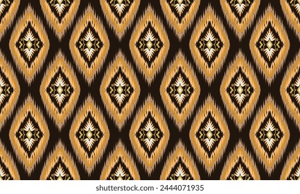 Hand draw Ikat African Ikat paisley embroidery.geometric ethnic oriental seamless pattern traditional.Aztec style abstract vector illustration.great for textiles, banners, wallpapers, wrapping vector.
