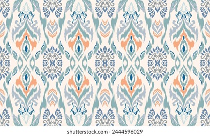 Hand draw Ikat border geometric ethnic oriental pattern traditional.folklore tribal vector illustration.Aztec style beautiful embroidery.great for textiles, banners, wallpapers, wrapping vector.