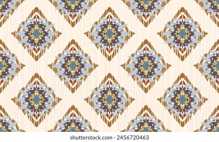 Hand draw Ikat chevron paisley embroidery.geometric ethnic oriental seamless pattern traditional. .great for textiles, banners, wallpapers, wrapping vector design.