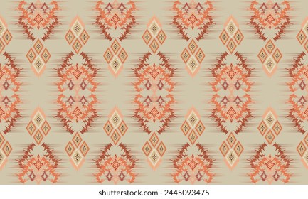 Hand zeichnen Ikat ethnischen Design Hintergrund. Nahtloses Muster in Stamm, Volksstickerei Vintage Chevron Art. Aztekische geometrische Kunst Ornament Print.Great für Textilien, Banner, Bildschirmhintergründe, Wrapping Vektorgrafik.