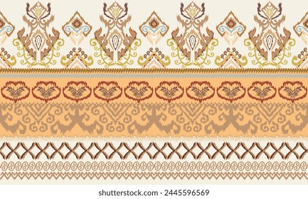 Hand draw Ikat floral paisley embroidery.geometric ethnic oriental pattern traditional.Aztec style abstract vector illustration.great for textiles, banners, wallpapers, wrapping vector.