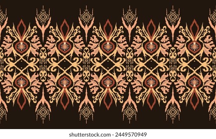 Hand draw Ikat floral paisley embroidery.geometric ethnic oriental pattern traditional.Aztec style abstract vector illustration.great for textiles, banners, wallpapers, wrapping vector.