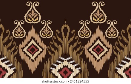 Hand draw Ikat floral paisley embroidery.geometric ethnic oriental pattern traditional.ethnic background, simple style - great for textiles, banners, wallpapers ,wrapping - vector design