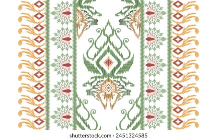 Hand draw ikat floral paisley embroidery.Ikat ethnic oriental pattern traditional.Aztec style abstract vector illustration.ethnic background, simple style - great for textiles, banners, wallpapers.