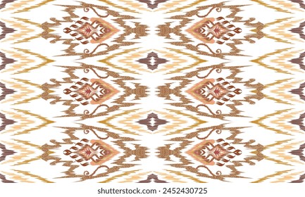 Hand draw ikat floral paisley embroidery.geometric ethnic oriental pattern traditional.Aztec style.great for textiles, banners, wallpapers, wrapping - vector design.