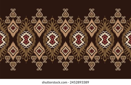 Hand draw Ikat floral paisley embroidery.geometric ethnic oriental pattern traditional.Aztec style abstract vector illustration.great for textiles, banners, wallpapers, wrapping - vector design.