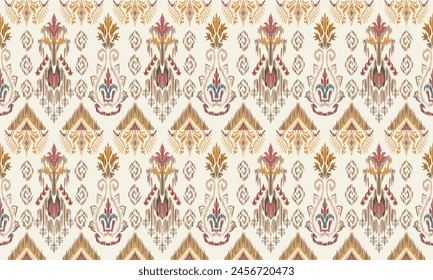 Hand draw Ikat floral paisley embroidery.geometric ethnic oriental pattern traditional.Aztec style abstract vector illustration.great for textiles, banners, wallpapers, wrapping vector design.