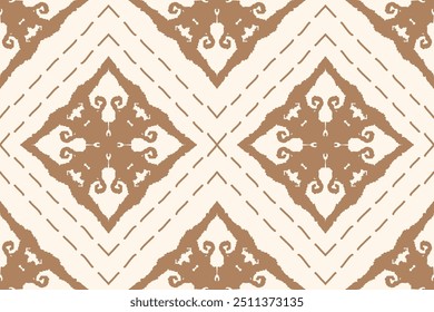 Hand draw Ikat floral paisley embroidery.Ikat ethnic oriental pattern traditional.white background.great for background ,curtain, carpet, wallpaper, clothing, wrapping,batik.