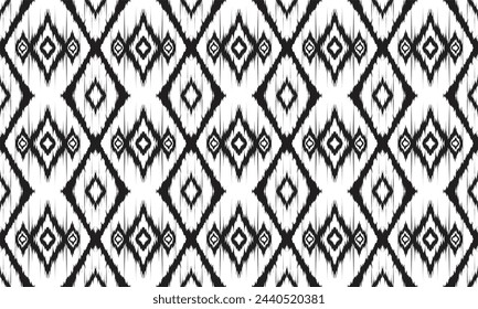 Hand draw Ikat geometric folk ornament. Tribal ethnic vector texture, seamless pattern in Aztec style.great for textiles, banners, wallpapers, wrapping vector design.