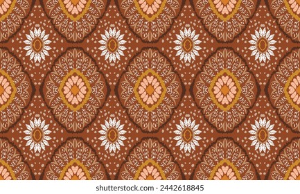 Hand draw Ikat geometric folklore ornament. Tribal vector texture. Seamless striped pattern.great for textiles, banners, wallpapers, wrapping vector.