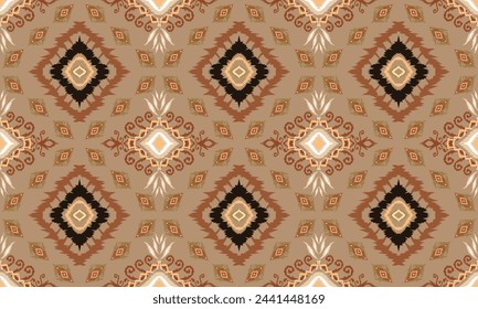 Hand draw Ikat paisley embroidery.geometric ethnic oriental seamless pattern traditional.Aztec style abstract vector illustration.great for textiles, banners, wallpapers, wrapping vector design.