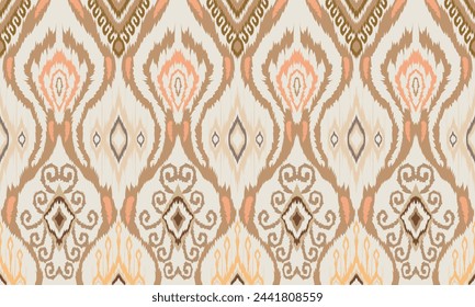 Hand draw Ikat paisley embroidery.geometric ethnic oriental seamless pattern traditional.Aztec style abstract vector illustration.great for textiles, banners, wallpapers, wrapping vector design.