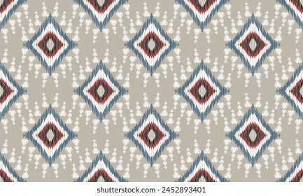 Hand draw Ikat paisley embroidery.geometric ethnic oriental seamless pattern traditional.Aztec style abstract vector illustration.great for textiles, banners, wallpapers, wrapping - vector design.